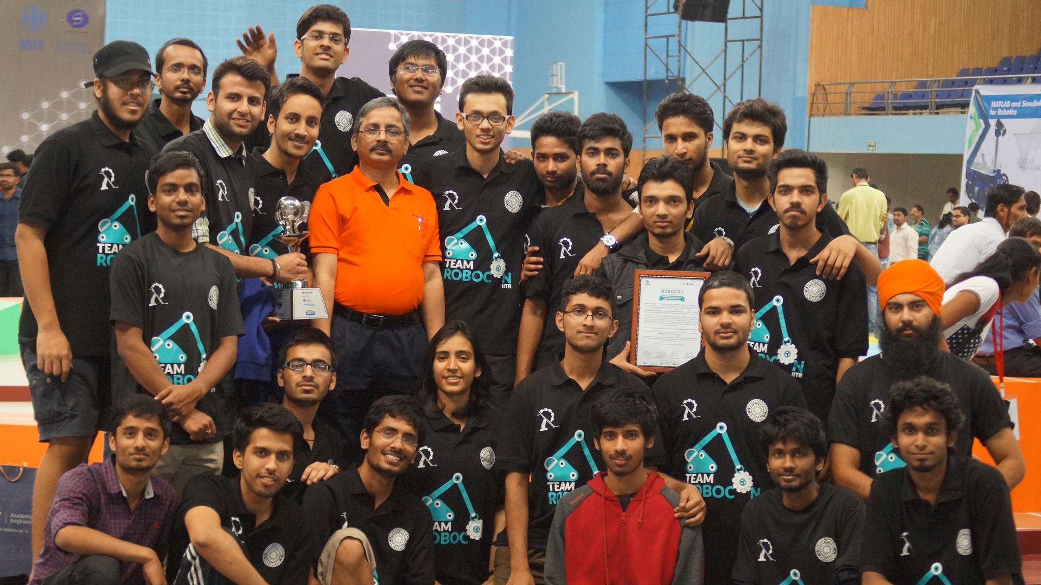 2016 Team at competition site with Prof. P.N. Pathak